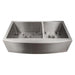 ZLINE 36 in. Courchevel Farmhouse Apron Mount Double Bowl Stainless Steel Kitchen Sink with Bottom Grid, SA60D-36