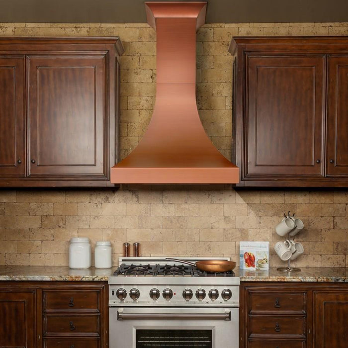 ZLINE 36 in. Designer Series Copper Finish Wall Range Hood 8632C-36