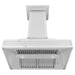 ZLINE 36 in. Designer Series Ducted Wall Mount Range Hood In DuraSnow Stainless Steel with Mirror Accents 655MR-36