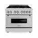 ZLINE 36 in. Dual Fuel Range and 36 in. Range Hood Appliance Package 2KP-RARH36