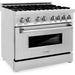 ZLINE 36 in. Dual Fuel Range and 36 in. Range Hood Appliance Package 2KP-RARH36