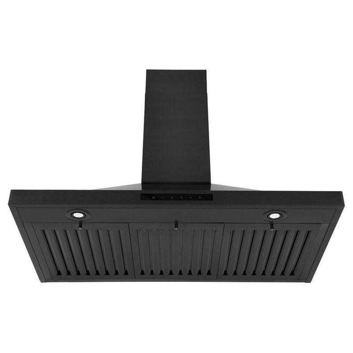 ZLINE 36 in. Dual Fuel Range and Range Hood In Black Stainless Steel Appliance Package 2KP-RABRH36