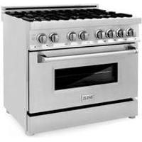 ZLINE 36 in. Dual Fuel Range, Range Hood and Microwave Oven Appliance Package 3KP-RARHC36-DWV