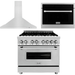 ZLINE 36 in. Dual Fuel Range, Range Hood and Microwave Oven Appliance Package 3KP-RARHC36-DWV