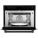 ZLINE 36 in. Dual Fuel Range, Range Hood and Microwave Oven In Black Stainless Steel Appliance Package 3KP-RABRH36-MO