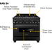 ZLINE 36 in. Dual Fuel Range, Range Hood and Microwave Oven In Black Stainless Steel Appliance Package 3KP-RABRH36-MO