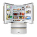 ZLINE Kitchen Appliance Packages ZLINE 36 In. Dual Fuel Range, Range Hood, Dishwasher, Refrigerator with Champagne Bronze Accents Autograph Kitchen Appliance Package 4KAPR-RARHDWM36-CB