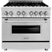 ZLINE 36 in. Dual Fuel Range, Range Hood, Microwave Oven and Dishwasher Appliance Package 4KP-RARH36-MODWV