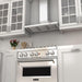 ZLINE 36 in. Dual Fuel Range with DuraSnow Door and 36 in. Range Hood Appliance Package 2KP-RASNRH36