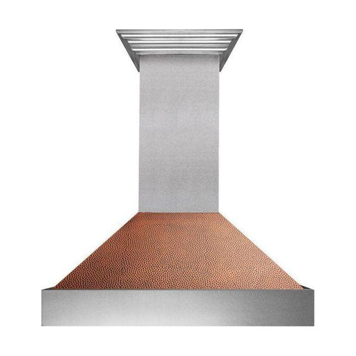 ZLINE 36 in. Ducted DuraSnow Stainless Steel Range Hood with Hand-Hammered Copper Shell 8654HH-36