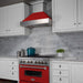 ZLINE 36 in. Ducted DuraSnow Stainless Steel Range Hood with Red Matte Shell 8654RM-36