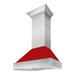 ZLINE 36 in. Ducted DuraSnow Stainless Steel Range Hood with Red Matte Shell 8654RM-36