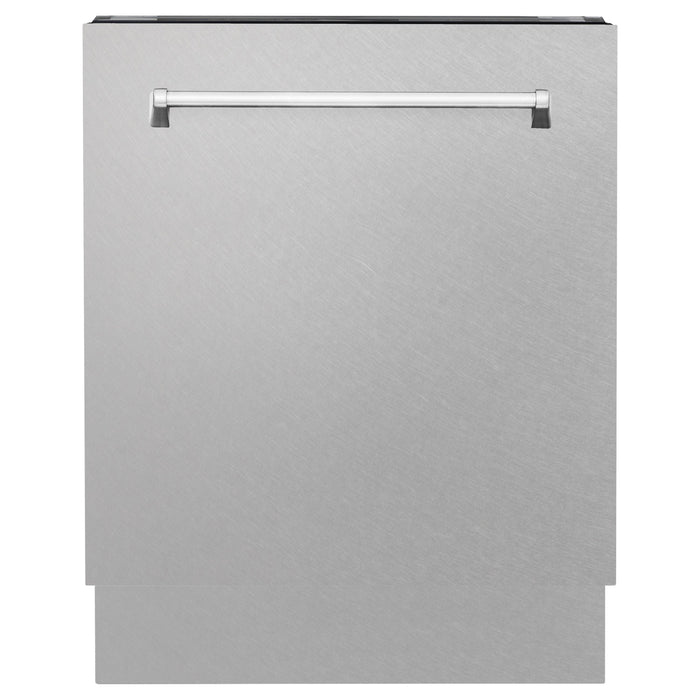 ZLINE 36 in. DuraSnow Stainless Steel Gas Range, Ducted Range Hood and Dishwasher Kitchen Appliance Package 3KP-RGSRH36-DW