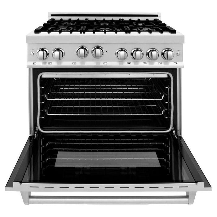 ZLINE 36 in. Gas Range and 36 in. Range Hood Appliance Package 2KP-RGRH36