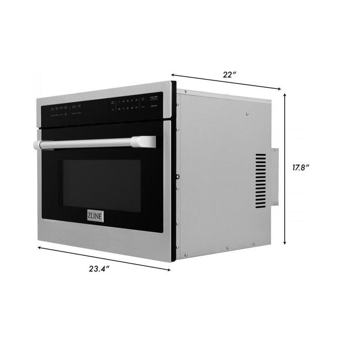 ZLINE 36 in. Gas Range, Range Hood, Microwave Oven and 3 Rack Dishwasher Appliance Package 4KP-RGRH36-MODWV