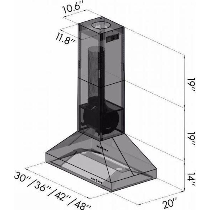 ZLINE 36 in. Island Mount Range Hood In Stainless Steel 597i-36