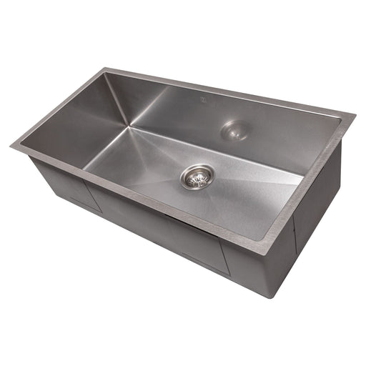 ZLINE Kitchen Sinks ZLINE 36 in. Meribel Undermount Single Bowl DuraSnow Stainless Steel Kitchen Sink with Bottom Grid SRS-36S