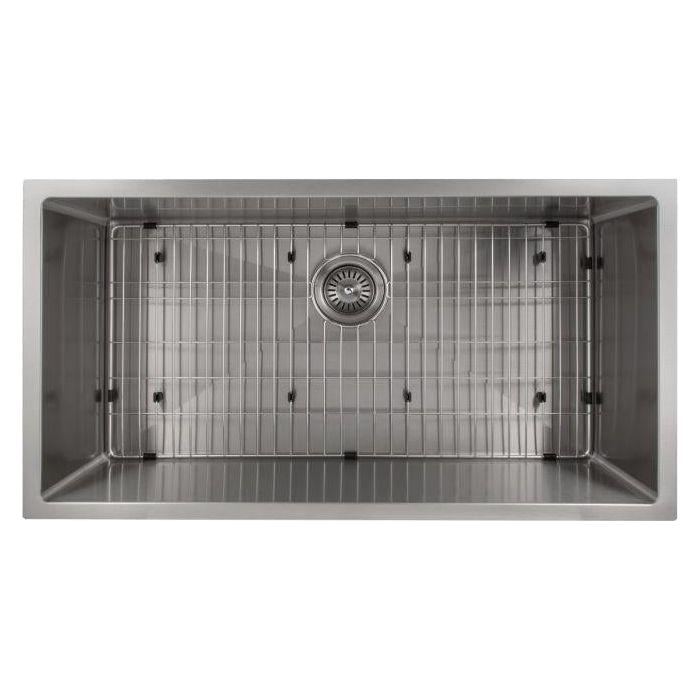 ZLINE 36 in. Meribel Undermount Single Bowl Stainless Steel Kitchen Sink with Bottom Grid, SRS-36