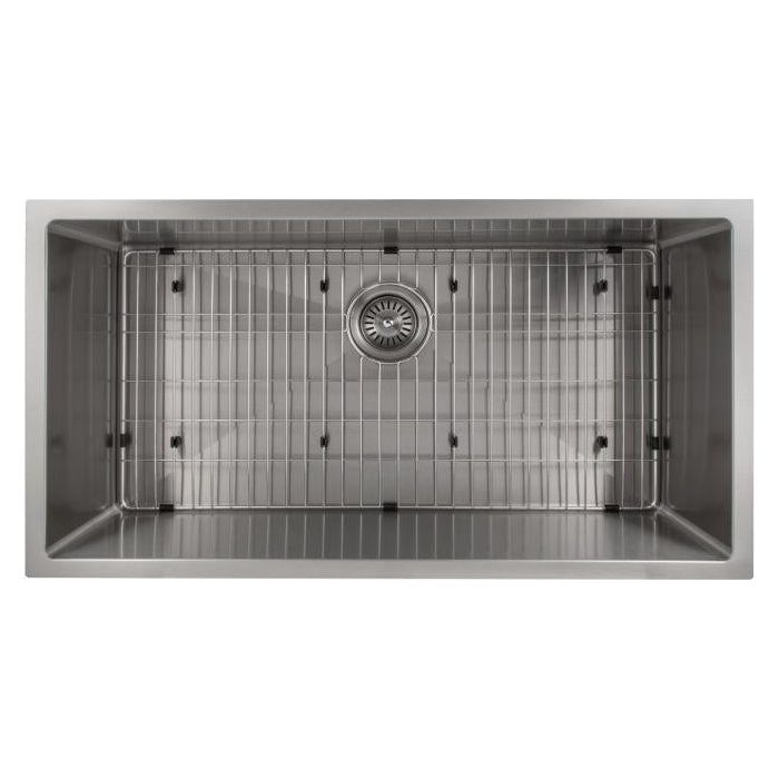 ZLINE Kitchen Sinks ZLINE 36 in. Meribel Undermount Single Bowl Stainless Steel Kitchen Sink with Bottom Grid, SRS-36