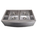 ZLINE 36 in. Niseko Farmhouse Apron Mount Double Bowl DuraSnow Stainless Steel Kitchen Sink with Bottom Grid SA50D-36S