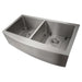 ZLINE 36 in. Niseko Farmhouse Apron Mount Double Bowl Stainless Steel Kitchen Sink with Bottom Grid, SA50D-36