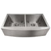 ZLINE 36 in. Niseko Farmhouse Apron Mount Double Bowl Stainless Steel Kitchen Sink with Bottom Grid, SA50D-36