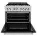 ZLINE 36 in. Professional 4.6 cu. ft. Gas Range In Stainless Steel with Black Matte Door RG-BLM-36