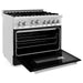 ZLINE 36 in. Professional 4.6 cu. ft. Gas Range In Stainless Steel with Black Matte Door RG-BLM-36