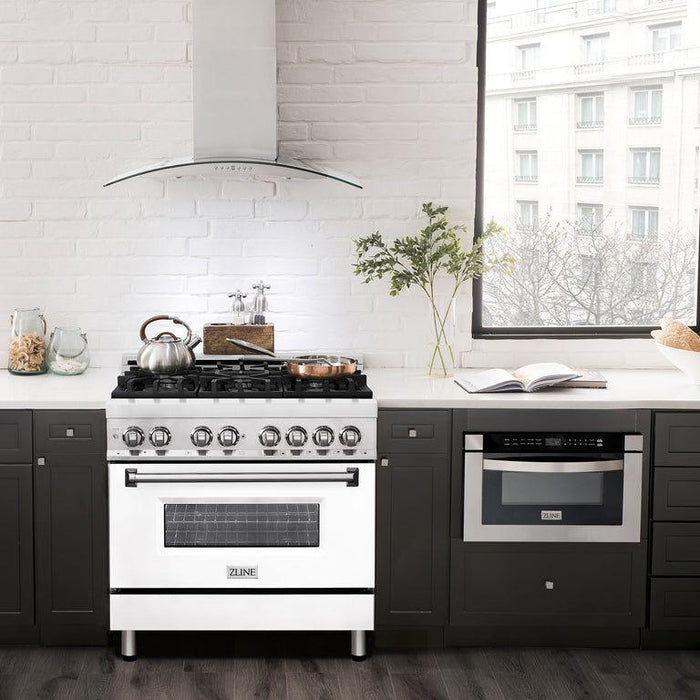 ZLINE 36 in. Professional Dual Fuel Range with Gas Burner and Electric Oven