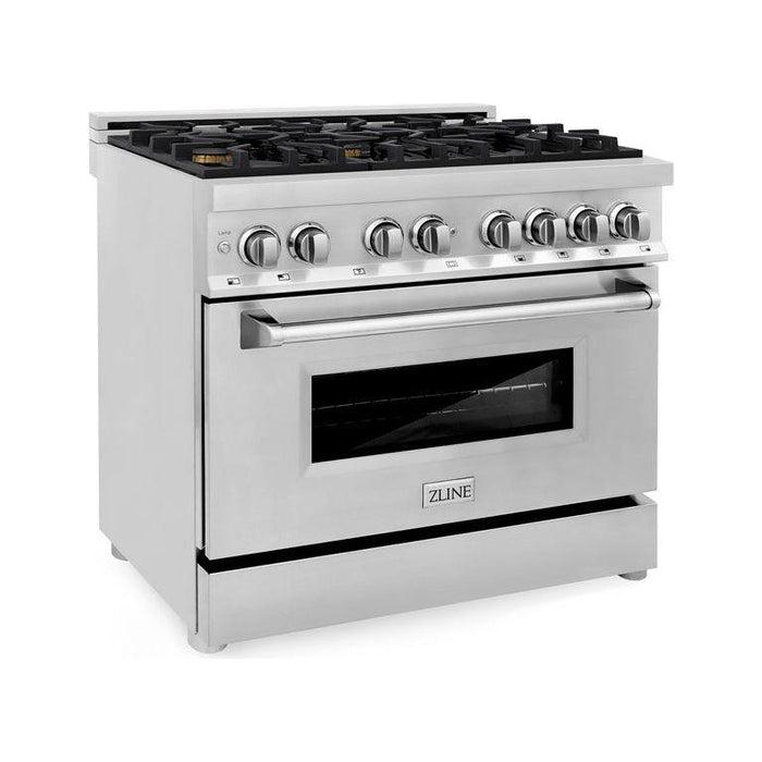 ZLINE 36 in. Professional Dual Fuel Range with Gas Burner and Electric Oven