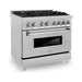 ZLINE 36 in. Professional Dual Fuel Range with Gas Burner and Electric Oven