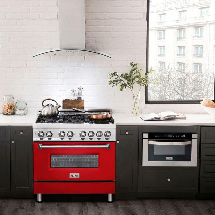 ZLINE 36 in. Professional Dual Fuel Range with Gas Burner and Electric Oven