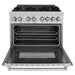 ZLINE Ranges ZLINE 36 in. Professional Dual Fuel Range with Gas Burner and Electric Oven In DuraSnow Finish RAS-SN-36