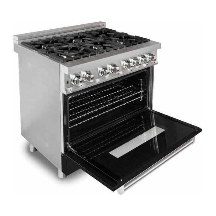 ZLINE 36 in. Professional Dual Fuel Range with Gas Burner and Electric Oven In Stainless Steel RA-BLM-36