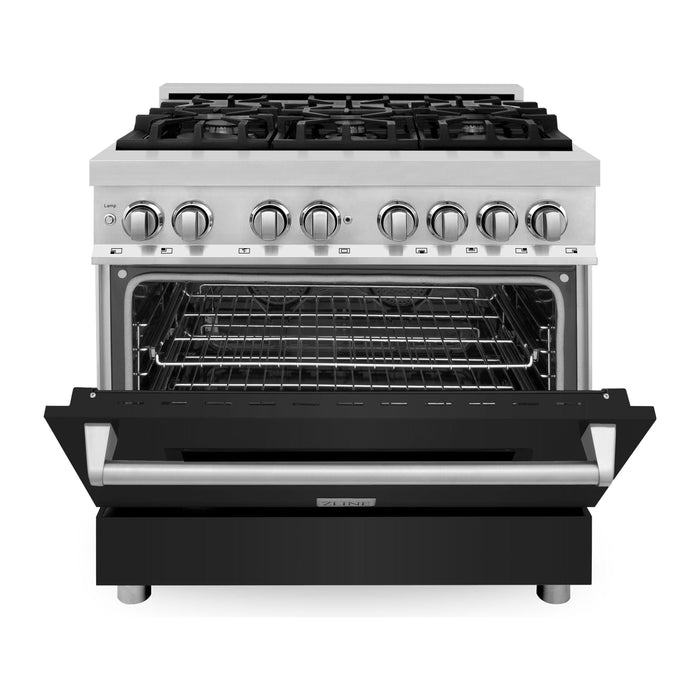 ZLINE Ranges ZLINE 36 in. Professional Dual Fuel Range with Gas Burner and Electric Oven In Stainless Steel RA-BLM-36