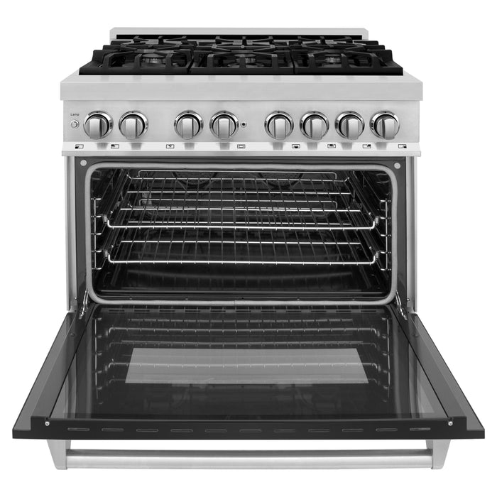 ZLINE Ranges ZLINE 36 in. Professional Dual Fuel Range with Gas Burner and Electric Oven In Stainless Steel RA-BLM-36