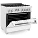 ZLINE 36 in. Professional Gas Range In DuraSnow Stainless Steel with White Matte Door RGS-WM-36