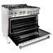 ZLINE Ranges ZLINE 36 in. Professional Gas Range In Stainless Steel with White Matte Door RG-WM-36