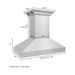 ZLINE 36 in. Professional Wall Mount Range Hood In Stainless Steel with Built-in CrownSound Bluetooth Speakers 597iCRN-BT-36