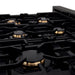 ZLINE 36 in. Rangetop with 6 Gas Brass Burners in Black Stainless Steel RTB-BR-36