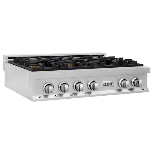 ZLINE 36 in. Rangetop with 6 Gas Brass Burners RT-BR-36