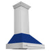 ZLINE 36 In. Stainless Steel Range Hood with Blue Gloss Shell, 8654STX-BG36