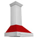 ZLINE 36 In. Stainless Steel Range Hood with Red Matte Shell, 8654STX-RM36