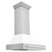 ZLINE 36 In. Stainless Steel Range Hood with White Matte Shell, 8654STX-WM-36