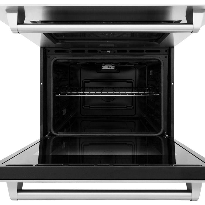 ZLINE 36 in. Stainless Steel Rangetop and 30 in. Double Wall Oven Kitchen Appliance Package 2KP-RTAWD36