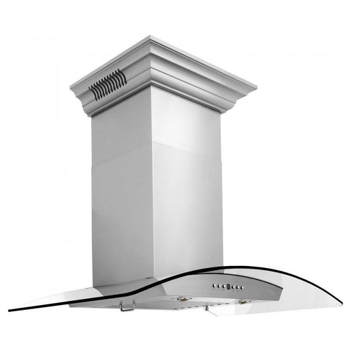 ZLINE 36 in. Stainless Steel Wall Range Hood with Built-in CrownSound Bluetooth Speakers KZCRN-BT-36