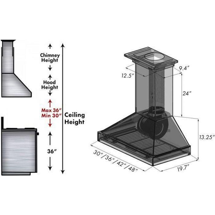 ZLINE 36 in. Unfinished Wooden Wall Range Hood KBUF-36