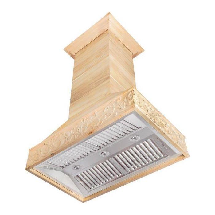 ZLINE 36 in. Wooden Island Range Hood with Crown Molding 9373UF-36