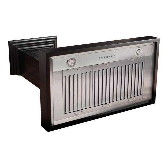 ZLINE 36 in. Wooden Wall Range Hood In Black KPCC-36