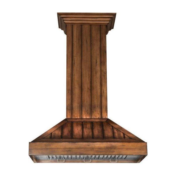 ZLINE 36 in. Wooden Wall Range Hood with Rustic Light KPLL-36